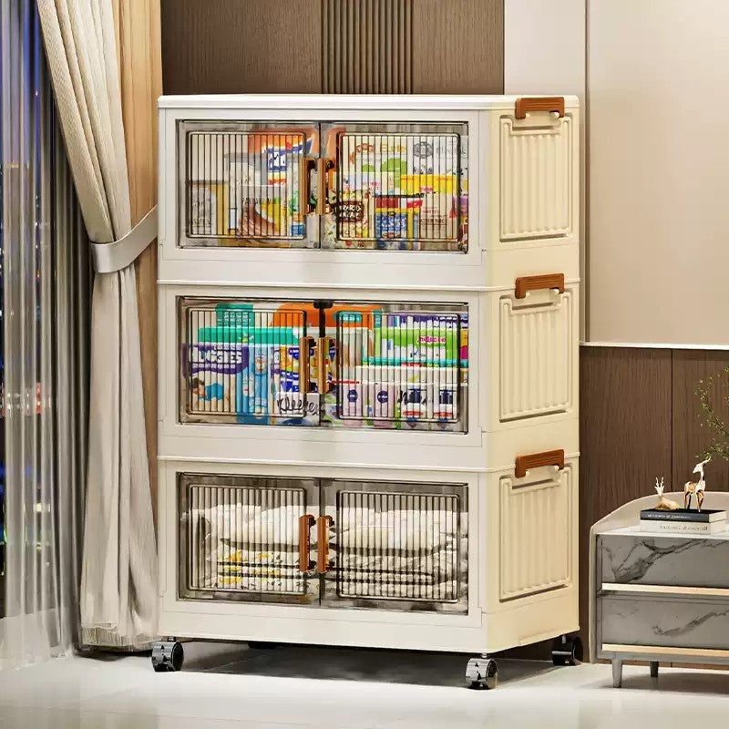 Armário Organizador Modular Dobrável com Rodinhas e Portas Magnéticas | PratiCasa