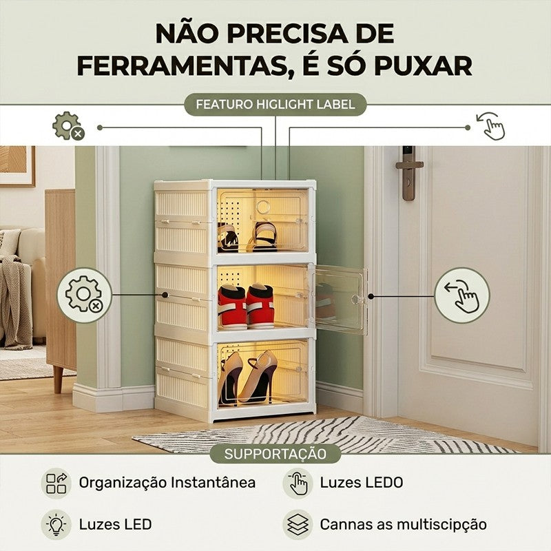Sapateira Organizadora Dobrável 3 Camadas | PratiCasa