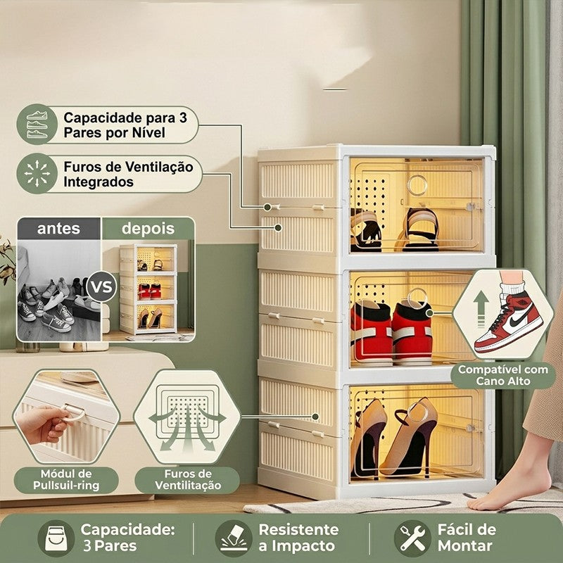 Sapateira Organizadora Dobrável 3 Camadas | PratiCasa