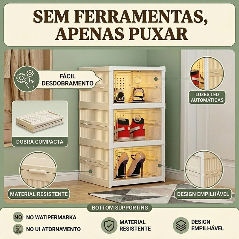 Sapateira Organizadora Dobrável 3 Camadas | PratiCasa